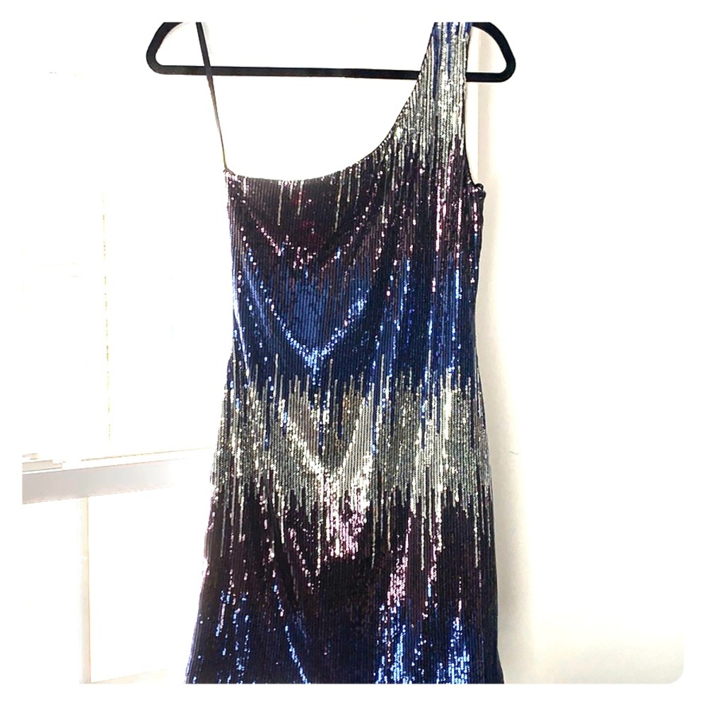 Sequined one shoulder dress